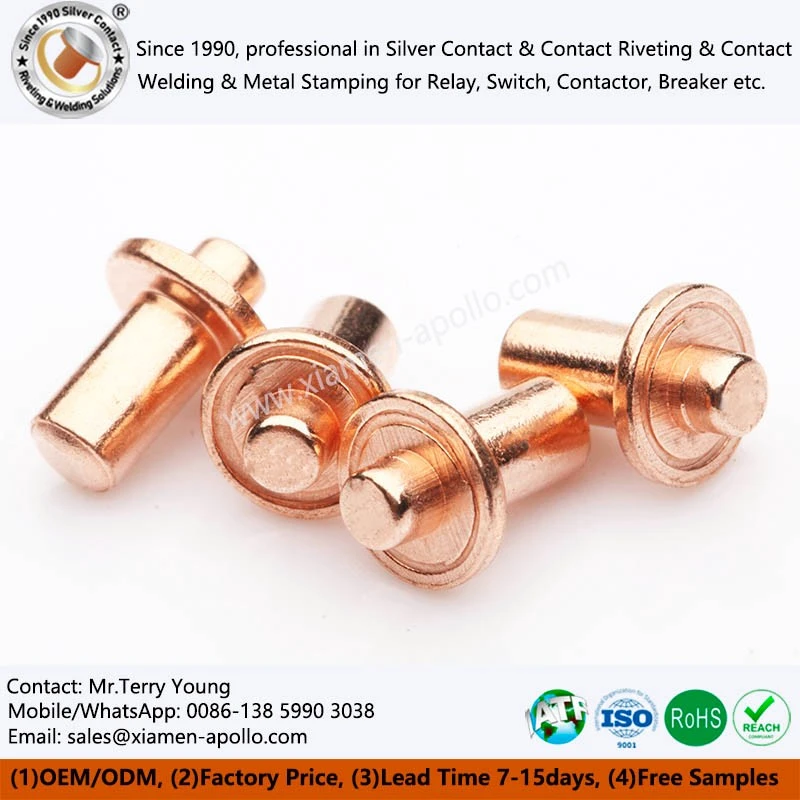 Flat Foot Trimetal Electrical Contacts Flat Foot Trimetal Electrical Contacts