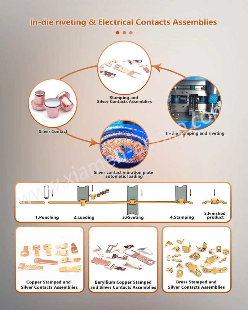 In-die Riveting & Brass Stamping Electrical Silver Contact In-die Riveting & Brass Stamping Electrical Silver Contact